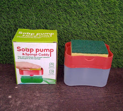 2-in-1 Liquid Soap Dispenser on Countertop with Sponge Holder - dailyneed.life