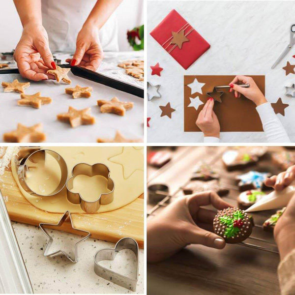 0827 Cookie Cutter Stainless Steel Cookie Cutter with Shape Heart Round Star and Flower (4 Pieces) - dailyneed.life