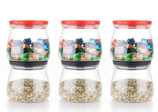 Matka Shaped Jar with Air Tight & Leak Proof Lid (Multicolour) (Set of 6) (900Ml) - dailyneed.life