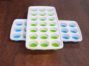 21 Cavity Up Ice Cube Trays-Easy Release, Flexible Silicone Bottom - Stackable, BPA Free, Food Grade - for Convenient Freezer Ice Making (2 Pc Set) - dailyneed.life