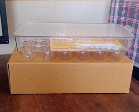 Plastic 18 Cavity Egg Storage Box Or Egg Trays For Refrigerator With Lid & Handles High Quality, Rectangular Egg Tray Box For 18 Egg (1 Pc) - dailyneed.life