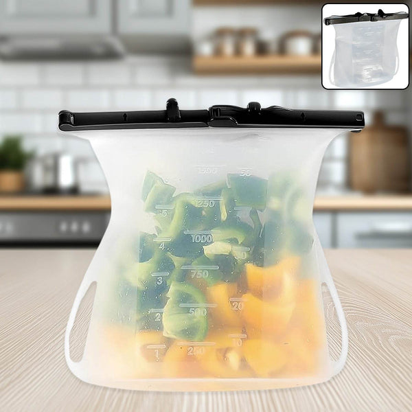 Reusable Silicone Food Bag – Leakproof, Flat Bottom, BPA-Free, Microwave & Dishwasher Safe - dailyneed.life