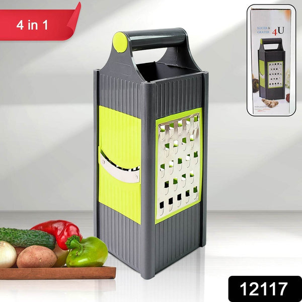 Steel and Plastic 4 in 1 Vegetable & Fruit Slicer Grater / Slicer (1 Pc) - dailyneed.life