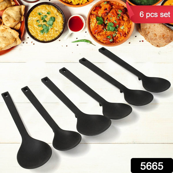 Multipurpose Silicone Spoon, Silicone Basting Spoon Non-Stick Kitchen Utensils Household Gadgets Heat-Resistant Non Stick Spoons Kitchen Cookware Items For Cooking and Baking (6 Pcs Set) - dailyneed.life
