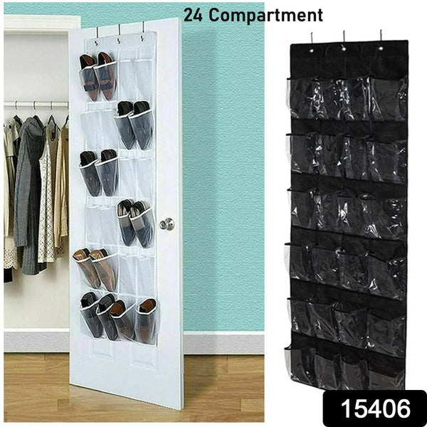 24 Grid Over the Door Shoe Organizer Rack Hanging Storage Space Saver (1 Pc) - dailyneed.life