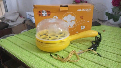 Multi functional Electric 2 in 1 Egg Frying Pan with Egg Boiler Machine Measuring Cup with Handle - dailyneed.life