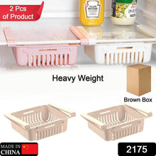 EXPANDABLE ADJUSTABLE MULTIPURPOSE FRIDGE STORAGE BASKET ( 2 pc ) - dailyneed.life