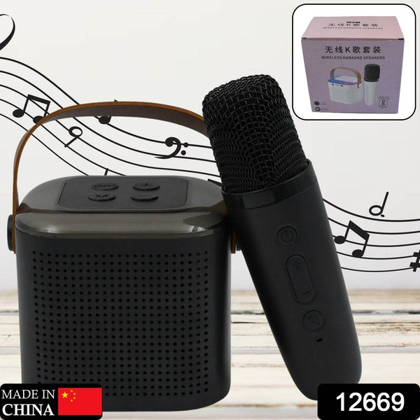 Wireless Speaker Microphone Set, RGB Light Support Memory Card PortableKaraoke Machine Perfect for Travel TV - dailyneed.life