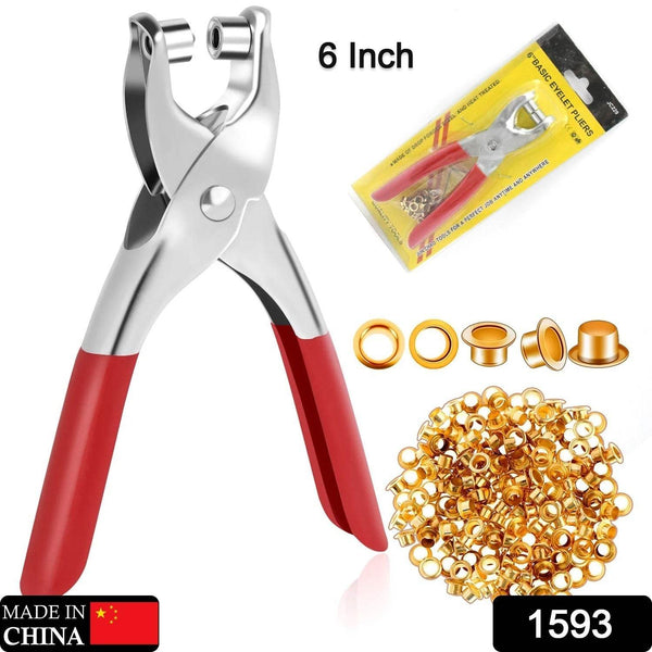 Grommet Setting Tool with 25 PCS Gold Eyelets Grommets Steel Hole Punch Setter Kit for Leather, Canvas, All Fabrics Men and Women Clothes, Shoes, Belts, Crafts - dailyneed.life