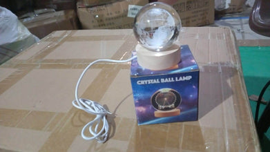 World 3D Crystal Ball lamps With Wood Base (1 Pc) - dailyneed.life