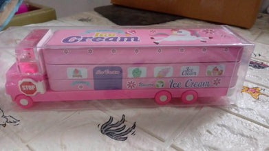 Double Decker Magic Truck Compass Multi Level Metal Truck Compass Pencil Case with Movable Wheels & Sharpener (Mix Design) - dailyneed.life