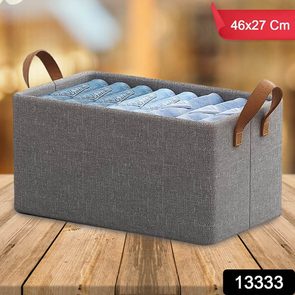 Cloth storage baskets, closet storage bins, Canvas Fabric Storage Basket for shelves, basket organizers for shelf, storage bins for clothes (48×27 Cm) - dailyneed.life