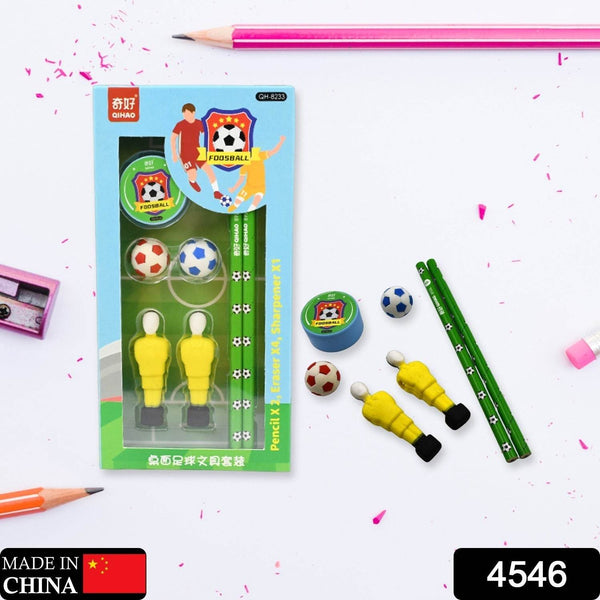 Stationary Kit Football & Basketball Theme Stationary Set For Kids, Pencil, Sharpener, Eraser Set For Kids, Boys & Girls, Birthday Return Gift Stationary Set - dailyneed.life
