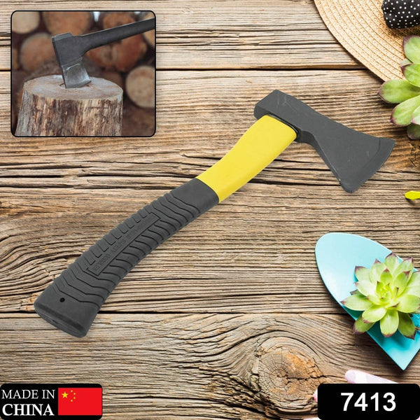Gardening Tools Hatchet Axe Fiberglass Body Rubberized Handle Wood Cutting Axe, Camping Axe, Safety Axe, Pick Axe (972 Gm) - dailyneed.life