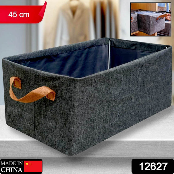 FOLDABLE STORAGE BOX HANDLES, COTTON AND LINEN STORAGE BINS AND BASKETS ORGANIZER FOR NURSERY, CLOSET, BEDROOM, HOME (45 Cm) - dailyneed.life