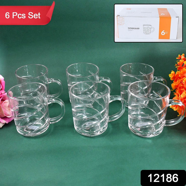 Glass Coffe & Tea Cup / Mug Enjoy Your Drink in Style, Water glass (6 pcs Set / 220 ML) - dailyneed.life