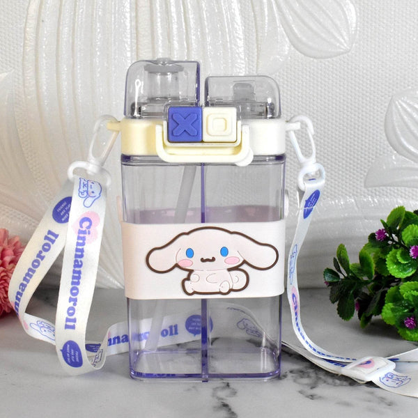 2in1 Dual Compartment Water Bottle with Straw and Adjustable Shoulder Straps (1 Pc / Multi color) - dailyneed.life