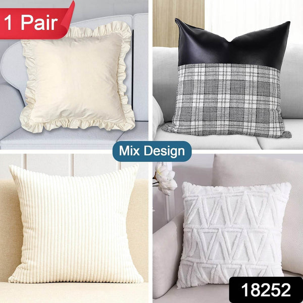 Pillow Covers, Couch Pillows Cover, Soft Decorative Cover (Mix Color & Design / 2 Pc) - dailyneed.life