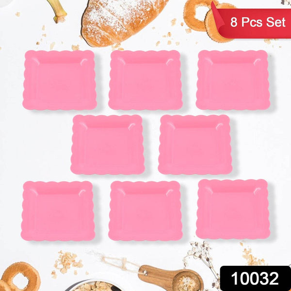 Square Plastic Dinner Plate Snacks / Breakfast, Restaurant Serving Trays Home School Coffee Hotel Kitchen Office (8 Pcs Set) - dailyneed.life