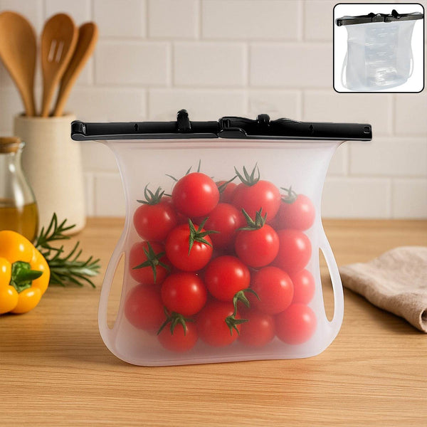 Reusable Silicone Food Storage Bag – Leakproof, Flat Bottom, Freezer & Microwave Safe, BPA-Free Snack & Sandwich Bag (1 Pc) - dailyneed.life