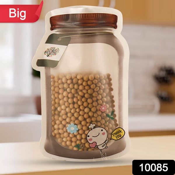 Plastic Transparent Big Jar Shaped Pouch With Zipper (1 Pc) - dailyneed.life