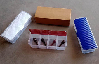 Kitchen Multipurpose Air-tight 4 Sections Storage Containers / Masala Box Pickle (Achar) Jar with 4 spoon for each section (1 Pc / Mix Color) - dailyneed.life