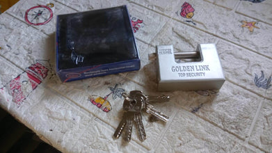 94mm Stainless Steel Padlock: Rectangular, Hardened Steel, 5 Keys - dailyneed.life