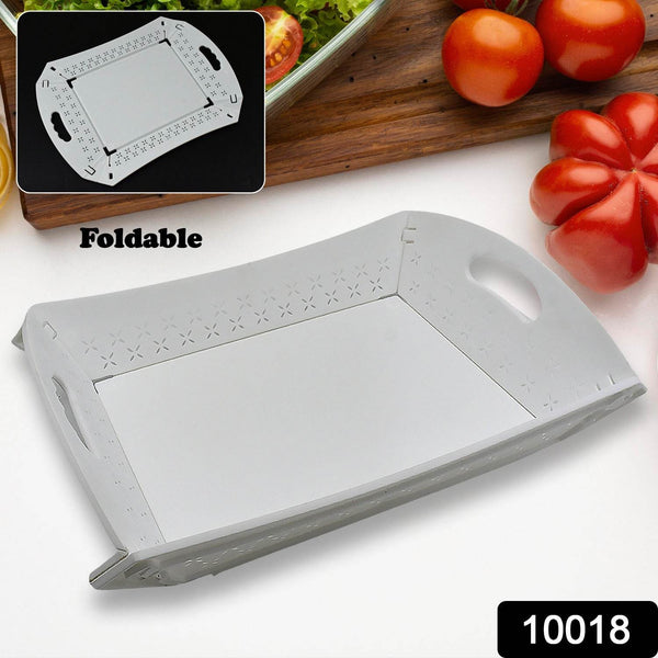 Foldable Plastic Serving Tray - Portable with Handle for Kitchen & Dining (1pc) - dailyneed.life