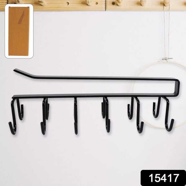 Double-Row Metal cupholder Rack, Multi-Purpose Iron Hanger with 6 Hooks (1 Pc) - dailyneed.life