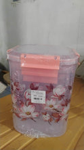 Square 3 Pcs Floral Printed Airtight Storage Container Set – Approx 2.8 Ltr, 4.5 Ltr, 6.9 Ltr (3 Pcs Set) - dailyneed.life