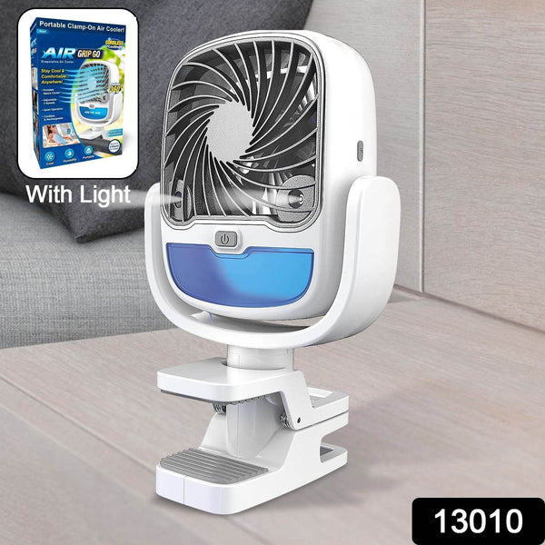 Air Portable Fan, Grip Go 3 Speed Small Fan, Great Stroller Fan, Travel or Desk Fan, Cordless Personal Evaporative Air Cooler, Universal Clamp for Indoor & Outdoor Use, 360 Degree Head Swivel, LED Color Changing Light - dailyneed.life