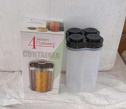 Plastic Lock Food Storage 4 Section Container Jar for Grocery, Fridge Container. - dailyneed.life