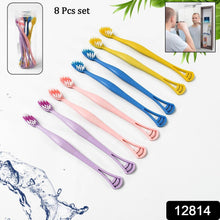 2-in-1 Tooth Brush with Tongue Scraper, Soft Bristle & Long Handle (8Pcs) Soft Toothbrush - dailyneed.life