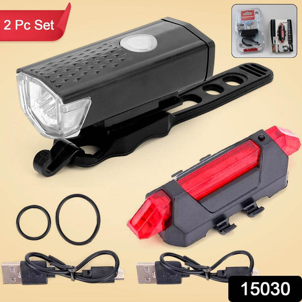 Combo of Bicycle LED USB Rechargeable Head Light and Tail Light (2 Pc Set) - dailyneed.life