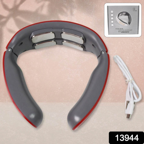 4 Heads Smart Electric Neck and Back Pulse Massager (1 Pc / Mix Design) - dailyneed.life