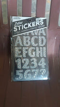 Silver Gem Letter & Numbers Stickers 1 Inch Letters, 130 Count (Pack of 6 Sheets) - dailyneed.life