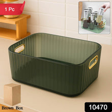 Premium Ribbed Transparent Storage Basket with Gold Handle – Multipurpose Kitchen & Home Organizer Box - dailyneed.life