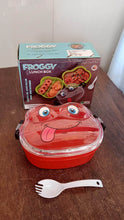 Double Layer Froggy Shape Lunch Box with Spoon (1 Pc / Mix Color) - dailyneed.life