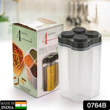 Plastic Lock Food Storage 4 Section Container Jar for Grocery, Fridge Container. - dailyneed.life