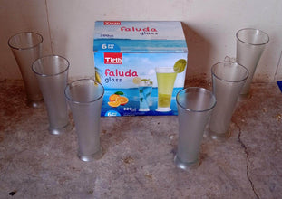 High Quality Faluda, ice cream, Juicer and Water Glasses Set of 6 Transparent, Drinking Water Glasses Stylish Glasses for Faluda, Water, Juice, Glass Set of 6 Pcs (Plastic 300 ML Approx) - dailyneed.life