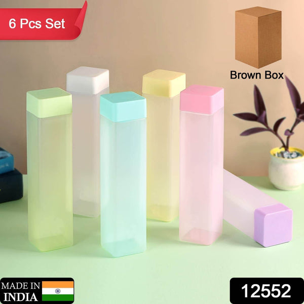 Large Capacity Plastic Water Bottle | Set of 6 | Square Water Bottle (940ml each) - dailyneed.life