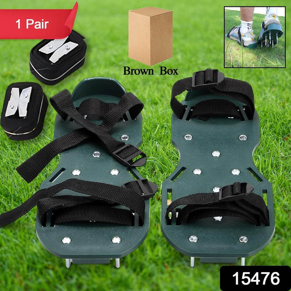 Lawn Aerator Spiked Sandals – Green Studded Garden Grass Shoes (1 Pair) - dailyneed.life