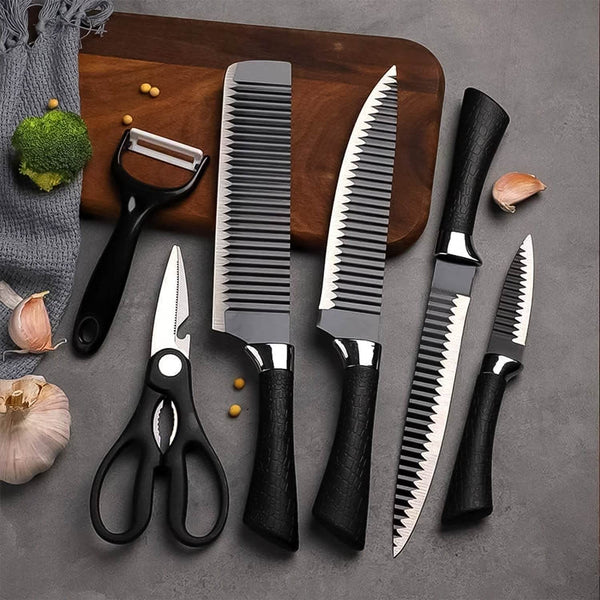 Stainless Steel Knife Set With Chef Peeler And Scissor (6 Pieces) - dailyneed.life