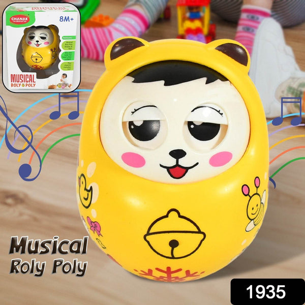 Musical Roly Poly Toys for Baby | Push and Shake Wobbling Toy with Music | Tumbler Doll Toy for Babies | Sound Balancing Doll Toys for Baby Boys, Girls 8+ Months Multicolor (1 Pc) - dailyneed.life