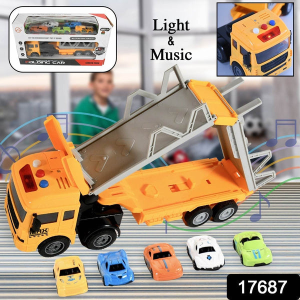Realistic Long-Haul Toy Vehicle Transport Playset with Lights and Sound - dailyneed.life