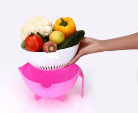 Multifunctional Vegetable Fruits Cutter Shredder with Rotating Drain Basket - dailyneed.life