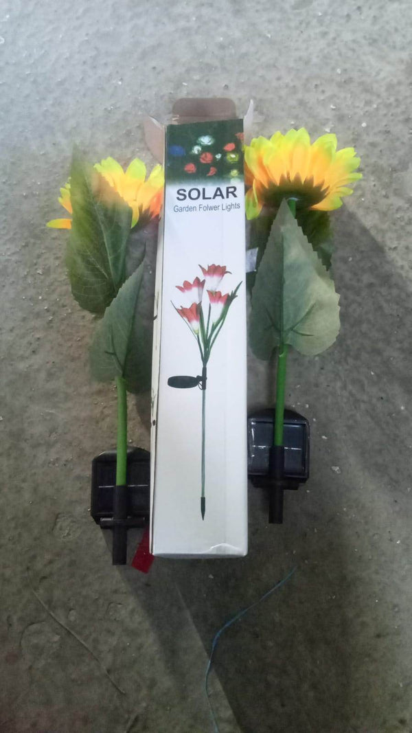 2 Pc Outdoor Solar Sunflower Lights Intelligent Light Control Waterproof Garden Landscape Stake Light - dailyneed.life
