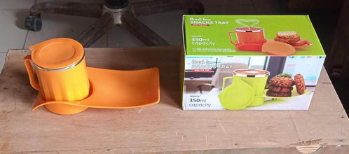 Snack Tray with 350ml Steel Cup for Kids & Home Use - dailyneed.life