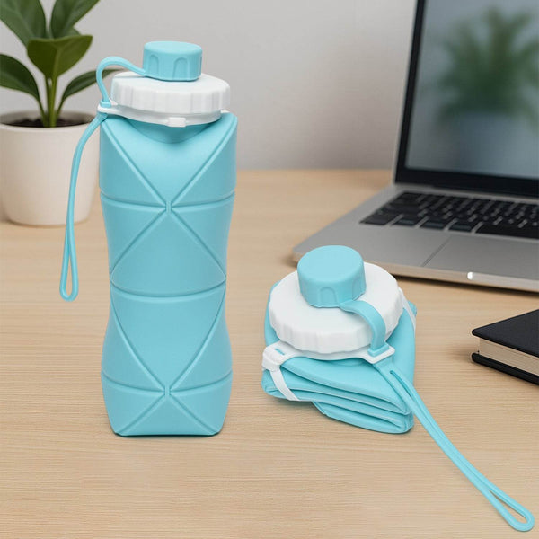 600ml Collapsible Silicone Water Bottle for Travel, Sports, Gym & Office (1 Pc) - dailyneed.life