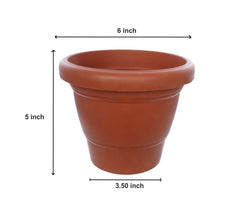 Garden Heavy Plastic Planter Pot / Gamla 6 inch (Brown, Pack of 1, Small) - dailyneed.life